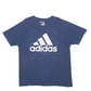 Mens Blue Adidas Spellout Short Sleeve T Shirt