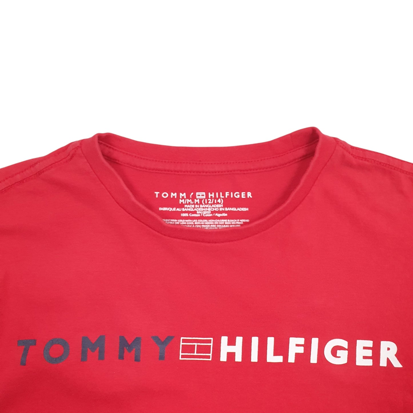 Womens Red Tommy Hilfiger Spellout Long Sleeve T Shirt