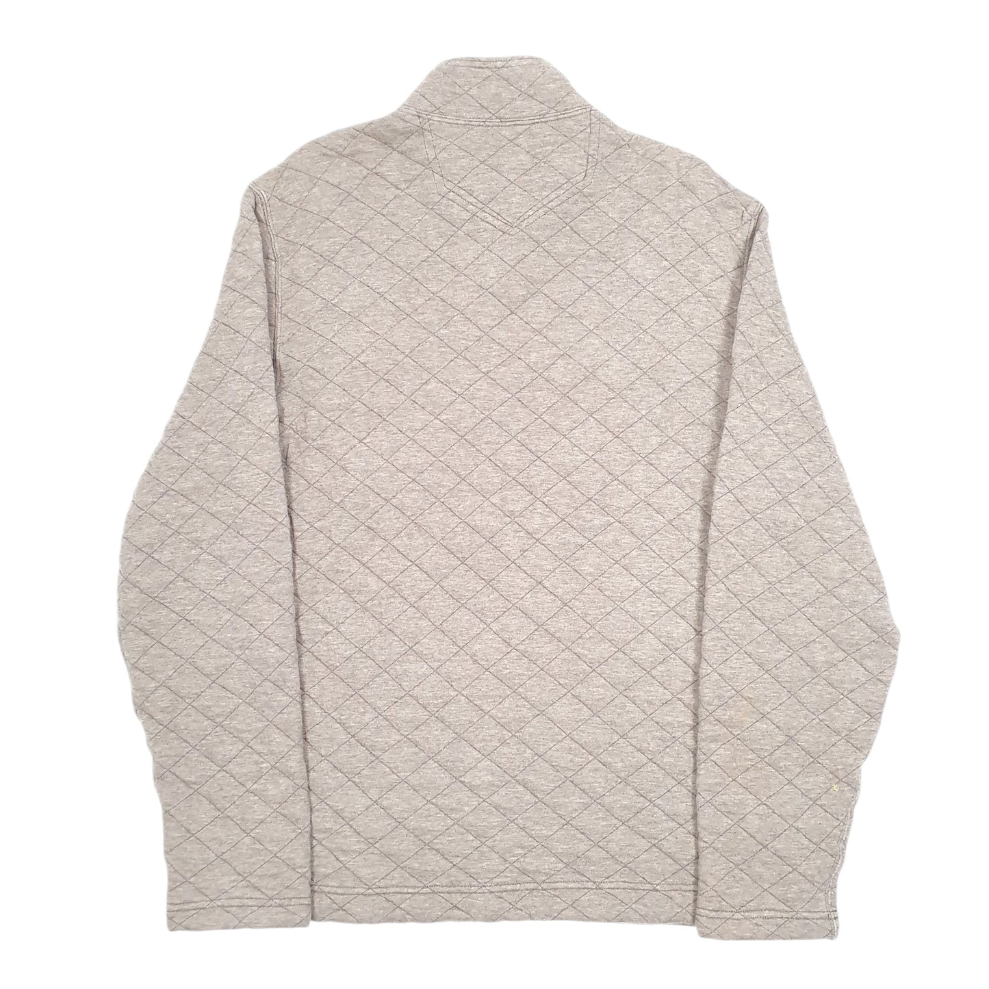 Mens Beige Eddie Bauer Quilted Sweat Quarter Zip Jumper