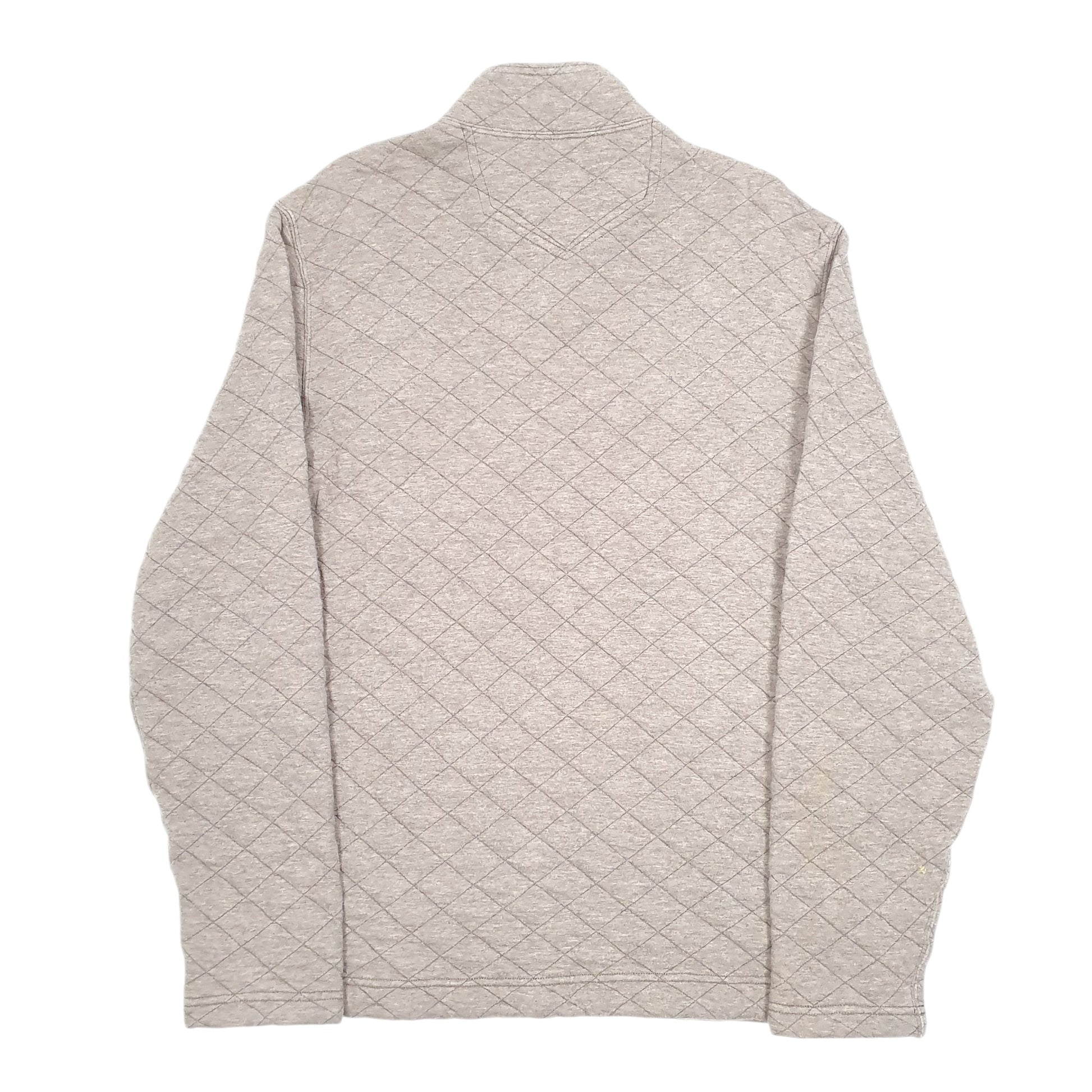 Mens Beige Eddie Bauer Quilted Sweat Quarter Zip Jumper