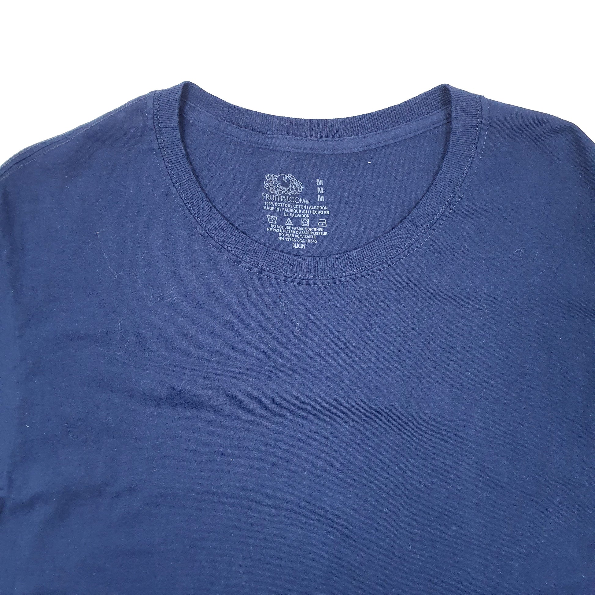 Mens Navy Fruit of the Loom  Short Sleeve T Shirt