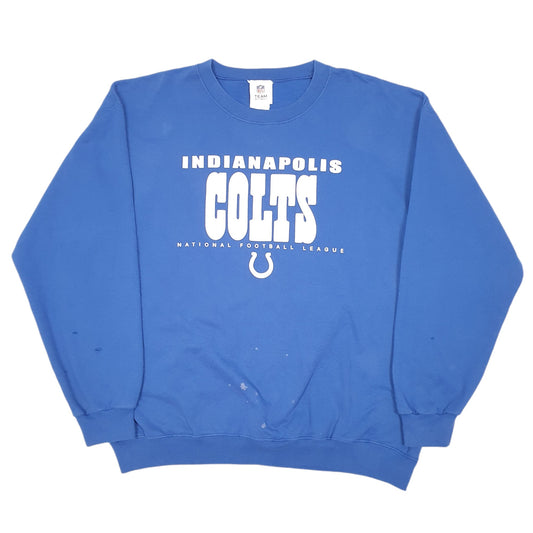 Mens Blue NFL Indianapolis Colts Football Spellout USA Crewneck Jumper