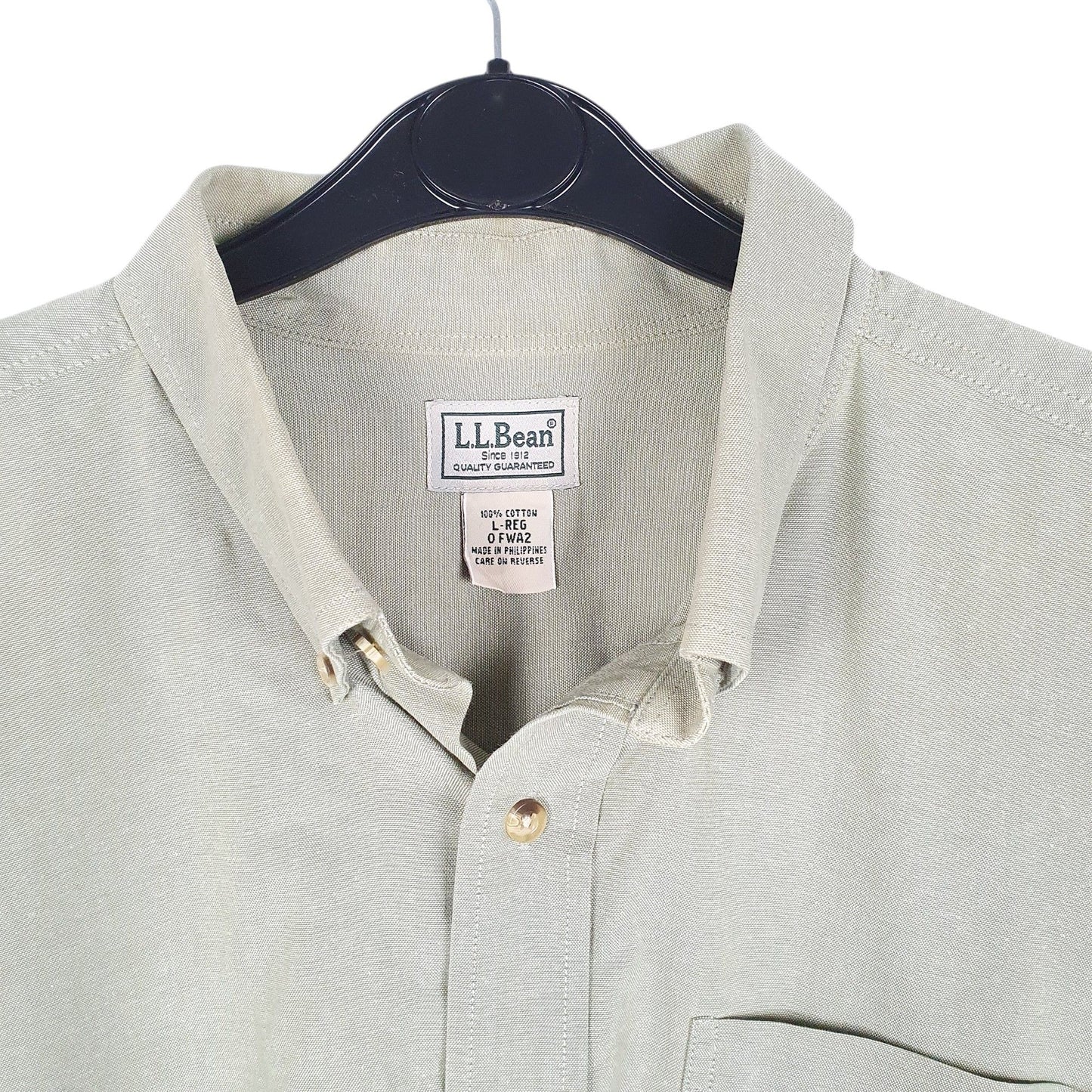 Mens Green L.L.Bean Oxford Long Sleeve Shirt