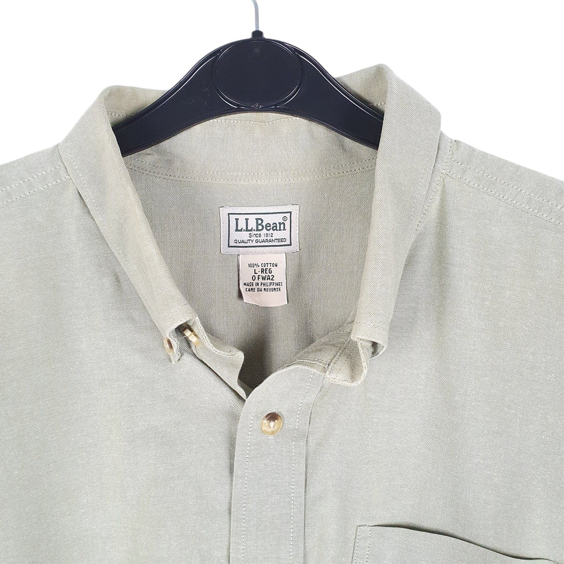 Mens Green L.L.Bean Oxford Long Sleeve Shirt