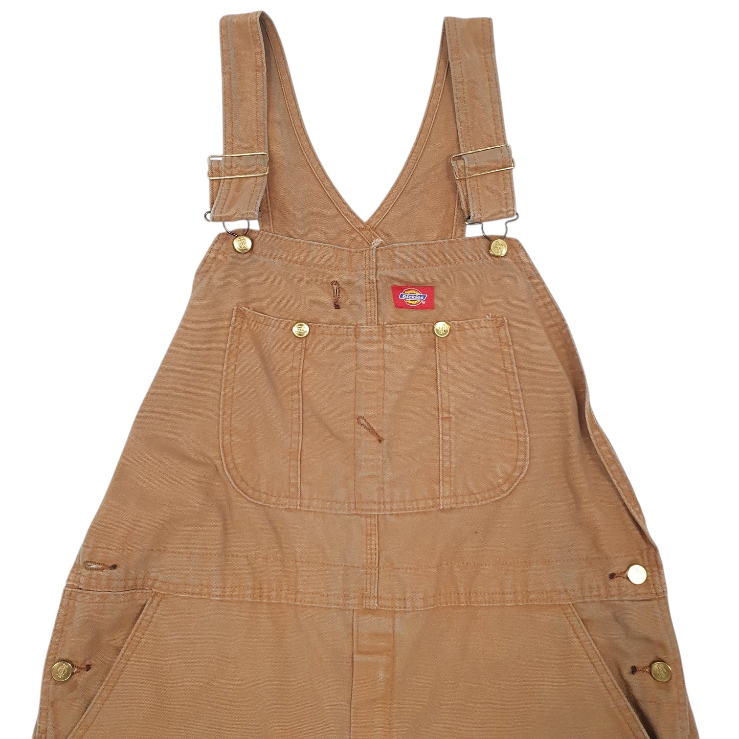 Mens Beige Dickies Denim Overalls Bib Dungaree Trousers