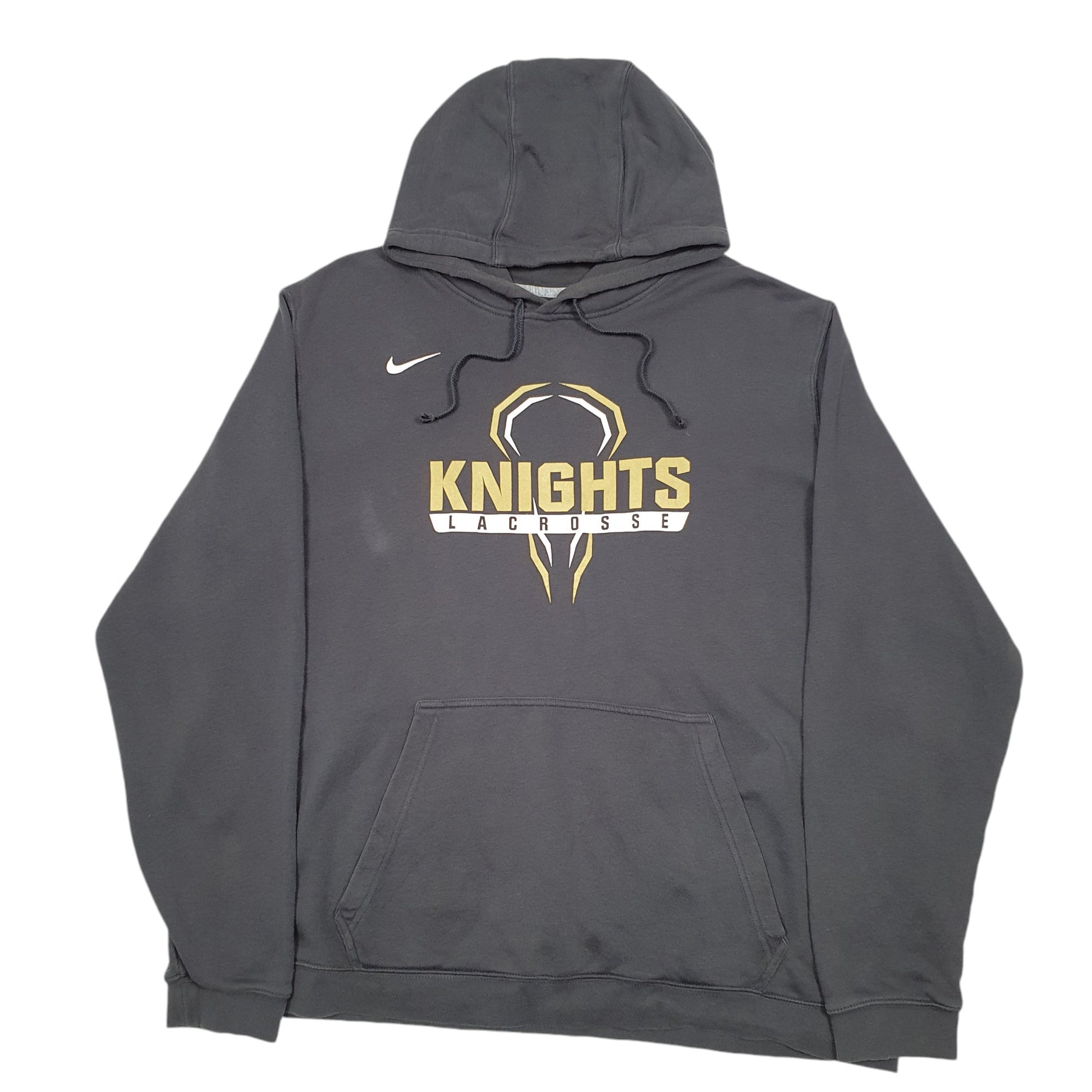 Mens Grey Nike Knights Lacrosse USA Spellout Hoodie Jumper