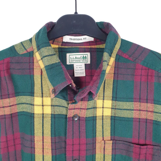 Mens Green L.L.Bean Flannel Overshirt Long Sleeve Shirt