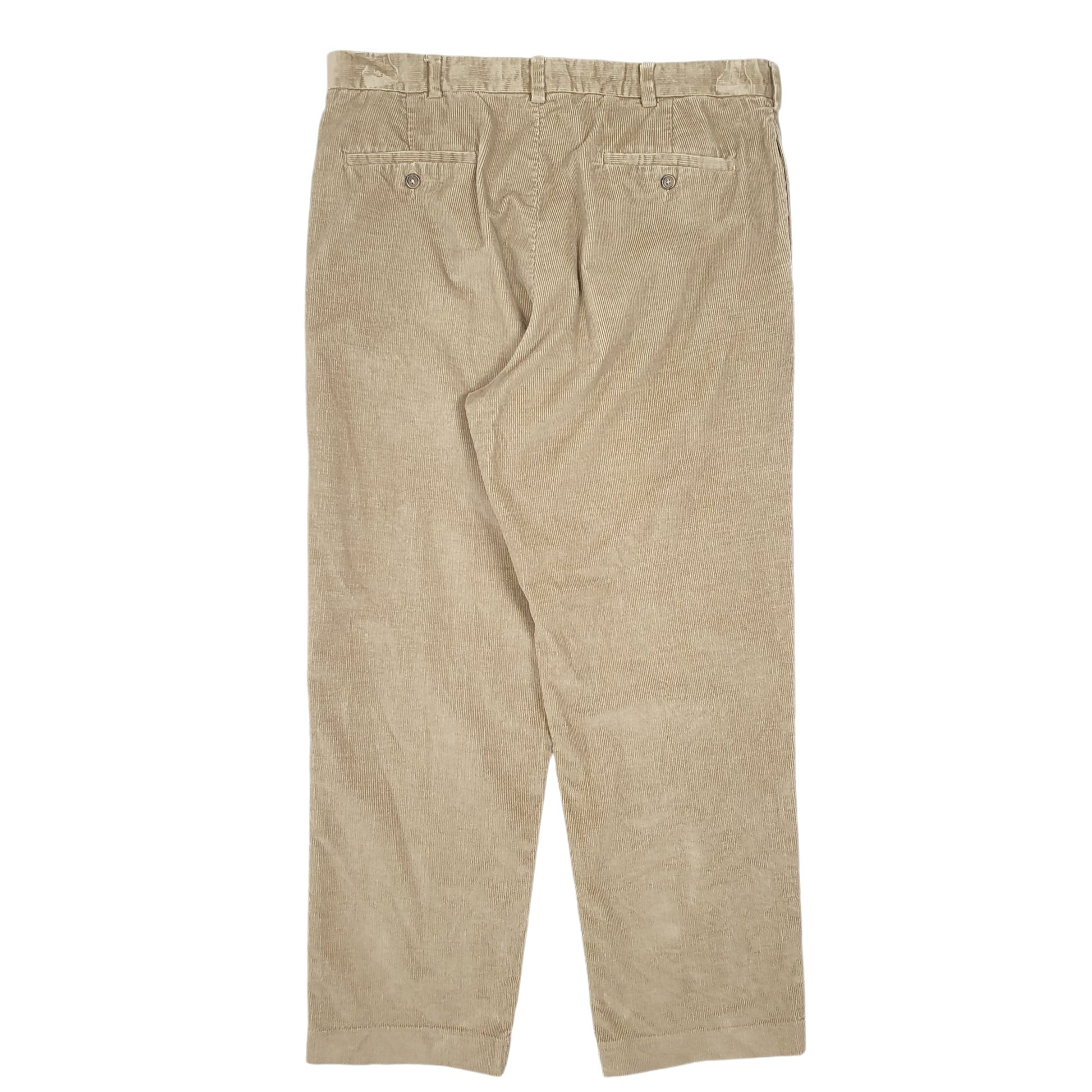 Mens Beige Eddie Bauer Stretch Cords Corduroy Trousers