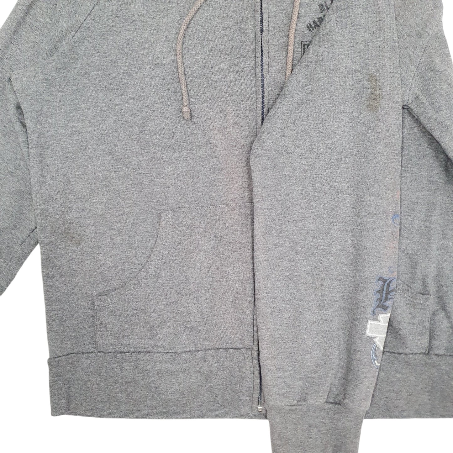 Womens Grey Harley Davidson Hoodie Full Zip Jumper