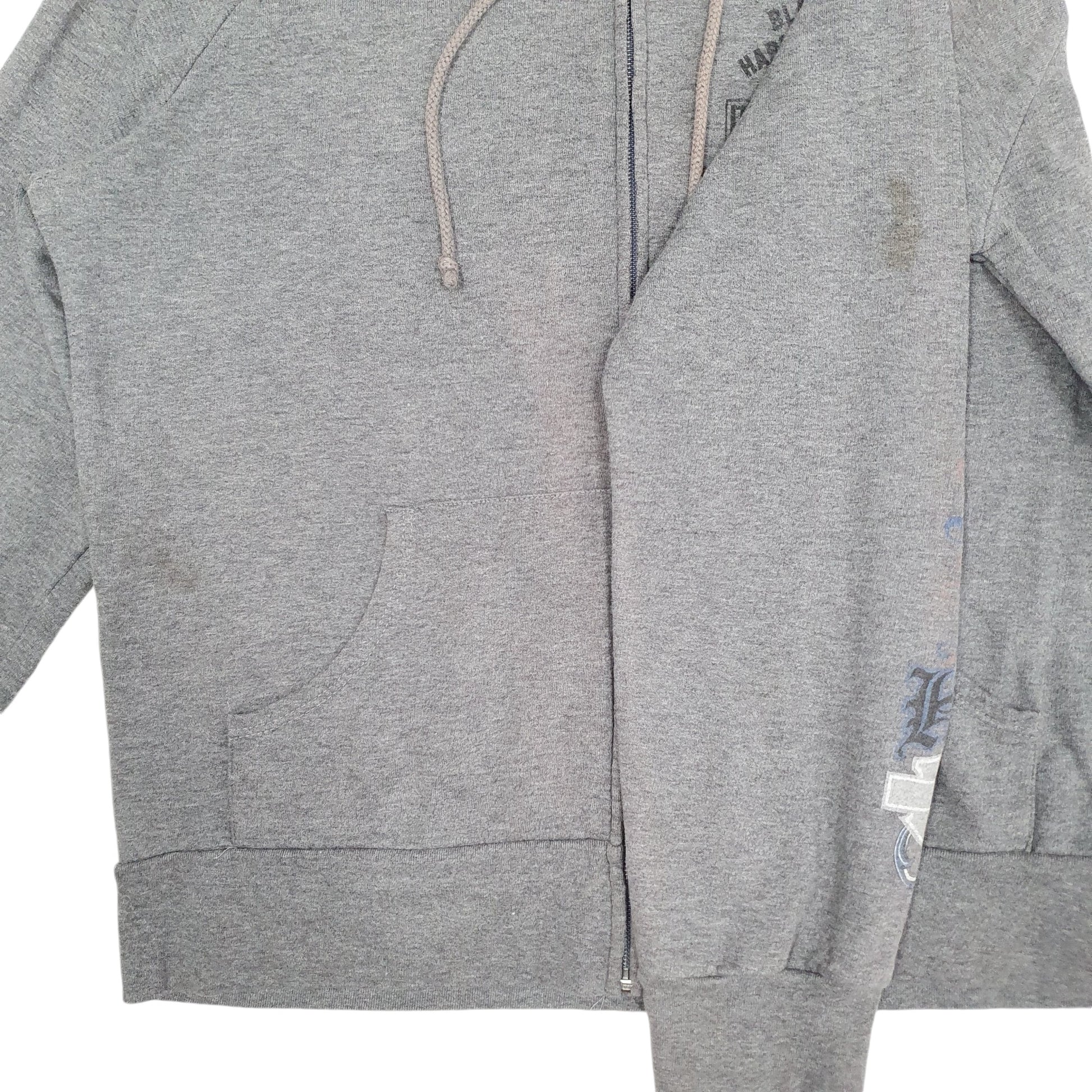 Womens Grey Harley Davidson Hoodie Full Zip Jumper