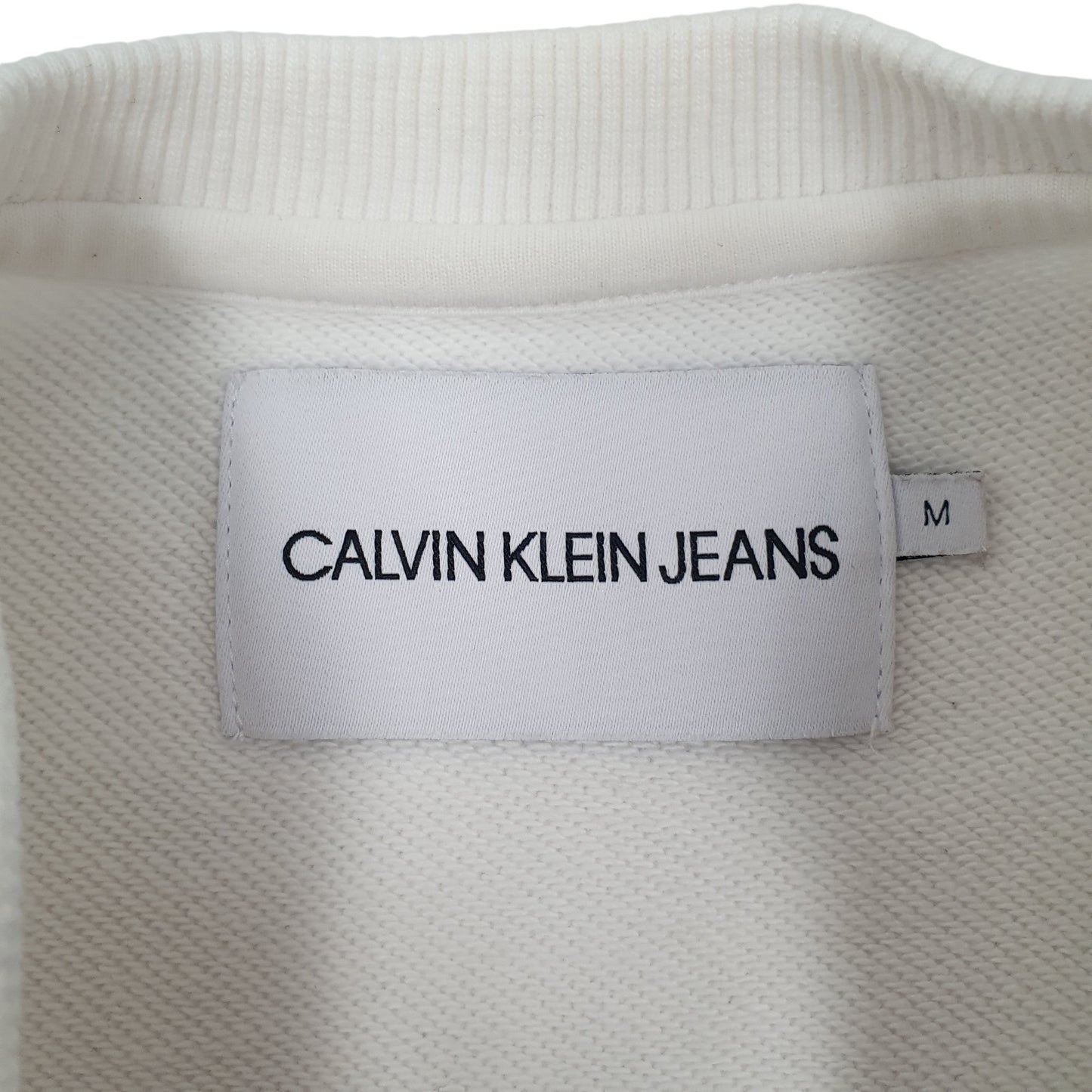 Mens White Calvin Klein Jeans  Crewneck Jumper