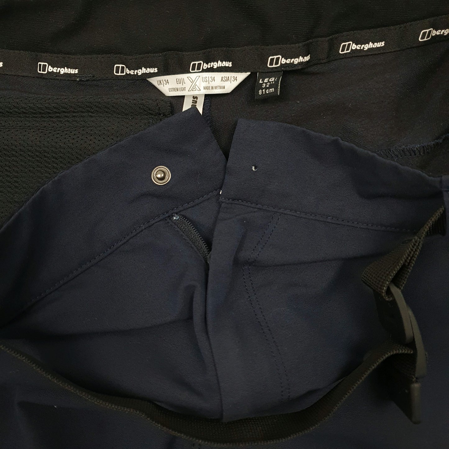 Mens Navy Berghaus Hiking Walking Cargo Trousers