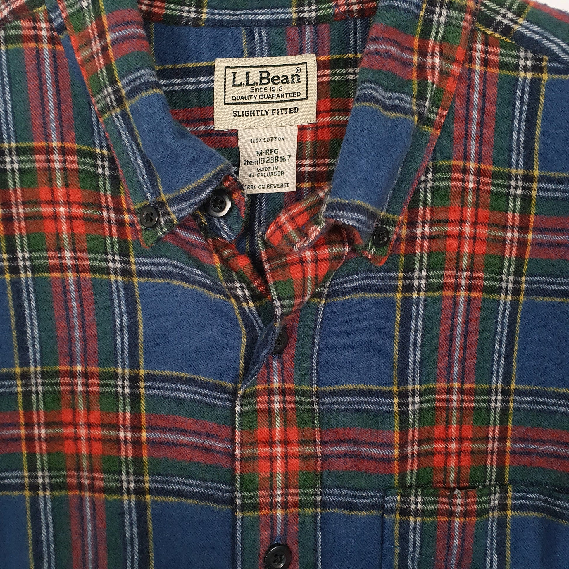 Mens Blue L.L.Bean Flannel Overshirt Long Sleeve Shirt