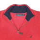 Mens Red Nautica Knit Quarter Zip Jumper