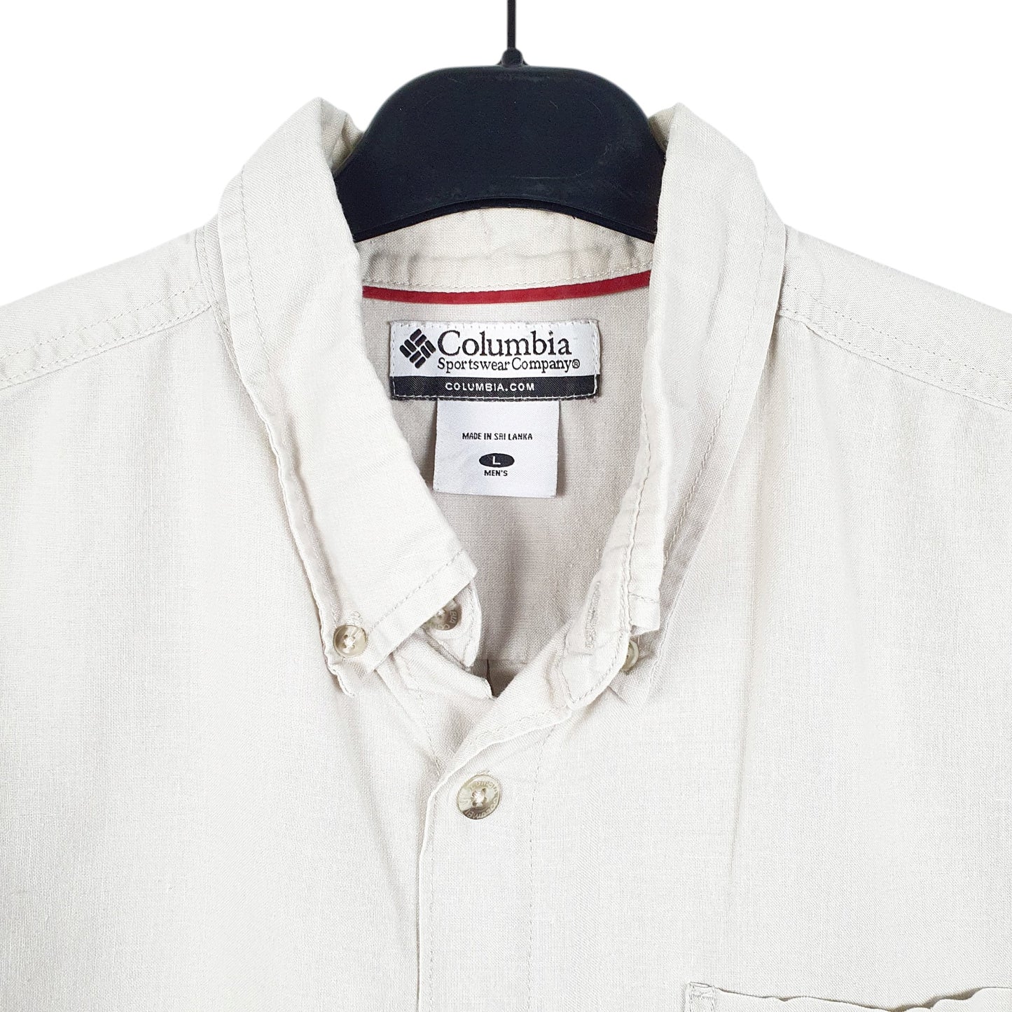 Mens Beige Columbia Sportswear  Short Sleeve Shirt