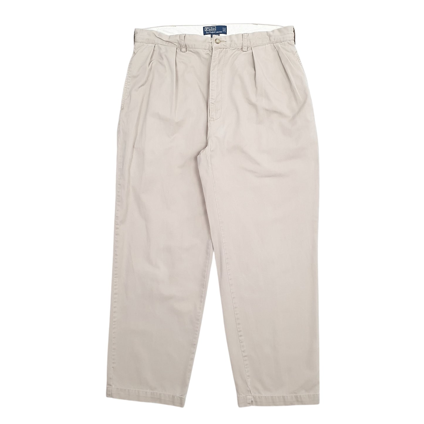 Mens Beige Polo Ralph Lauren Andrew Pant Vintage 2000's Chino Trousers