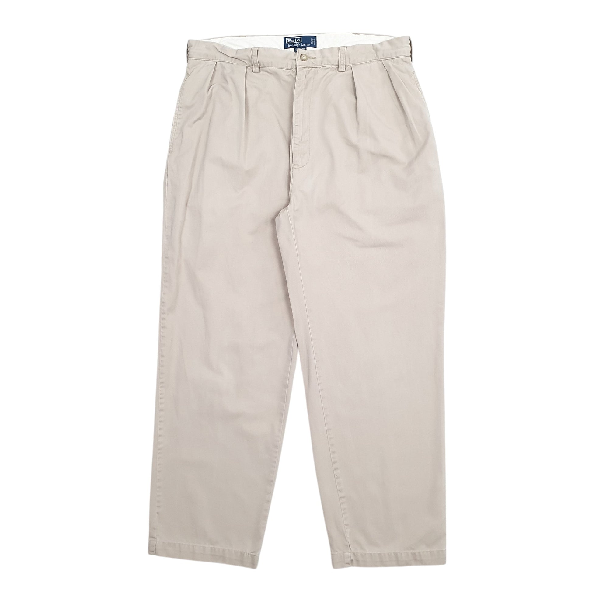 Mens Beige Polo Ralph Lauren Andrew Pant Vintage 2000's Chino Trousers