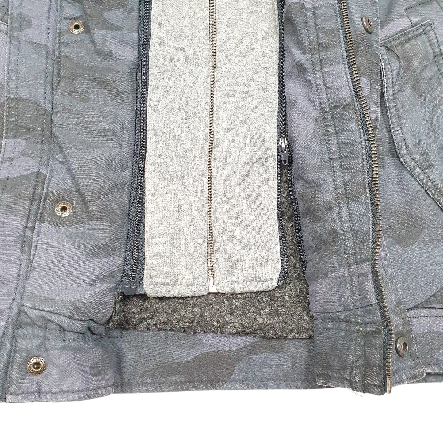 Mens Navy Levis Military Camouflage Hooded Fleece Lined  Coat