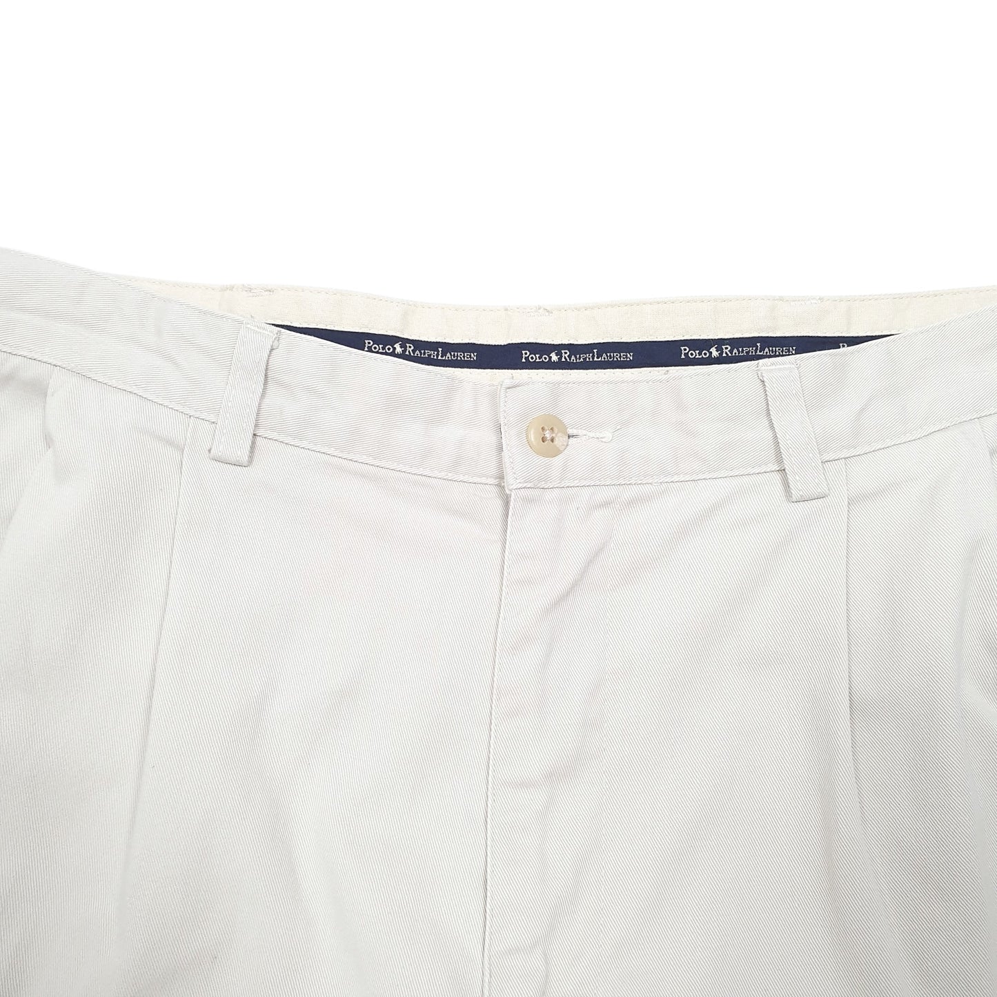 Mens Beige Polo Ralph Lauren Vintage Double Pleated Chino Trousers