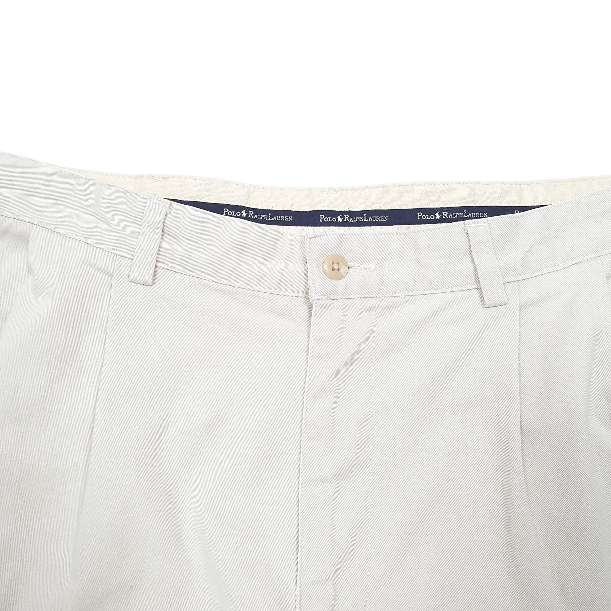 Mens Beige Polo Ralph Lauren Vintage Double Pleated Chino Trousers