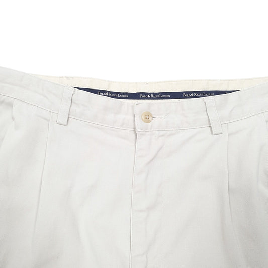 Mens Beige Polo Ralph Lauren Vintage Double Pleated Chino Trousers