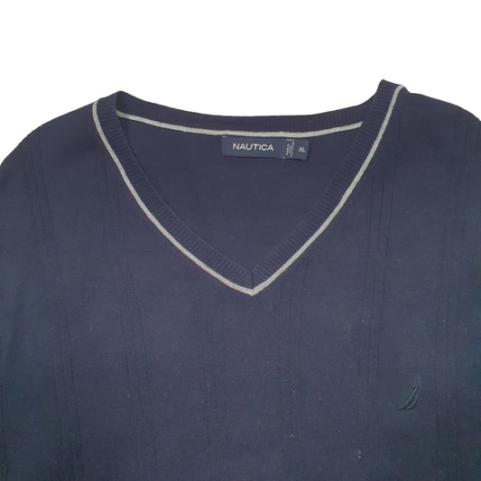 Mens Navy Nautica Knit Crewneck Jumper