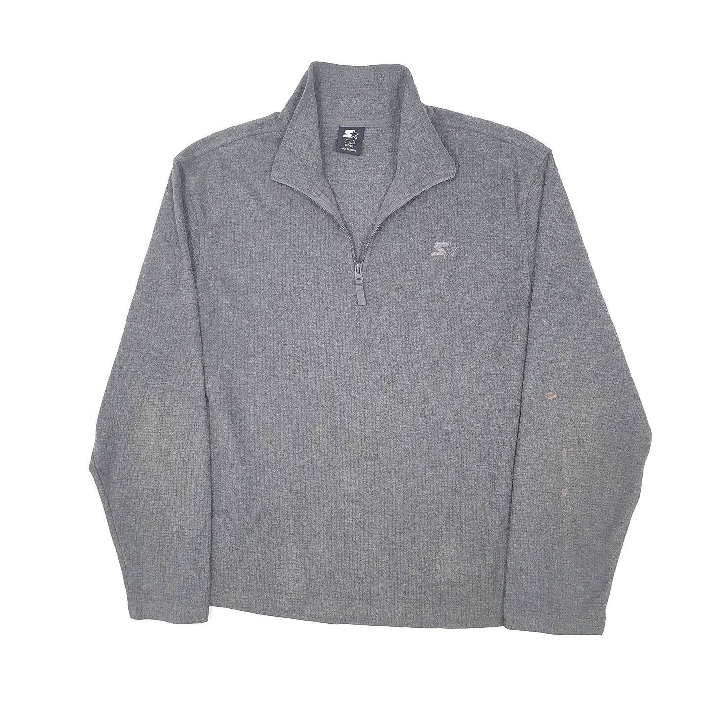 Mens Grey Starter  Quarter Zip Jumper