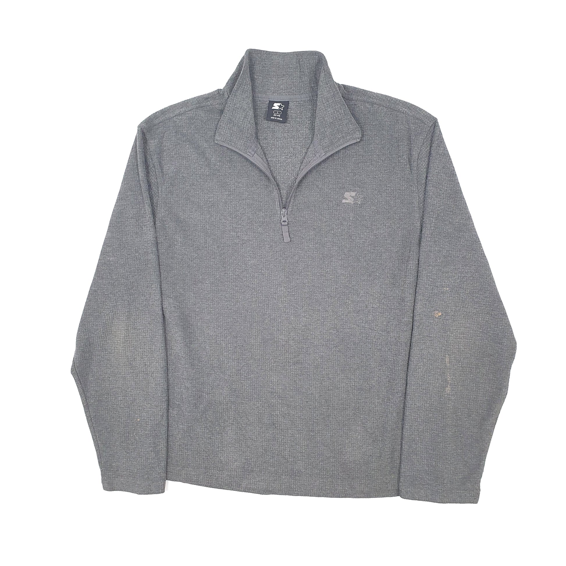 Mens Grey Starter  Quarter Zip Jumper
