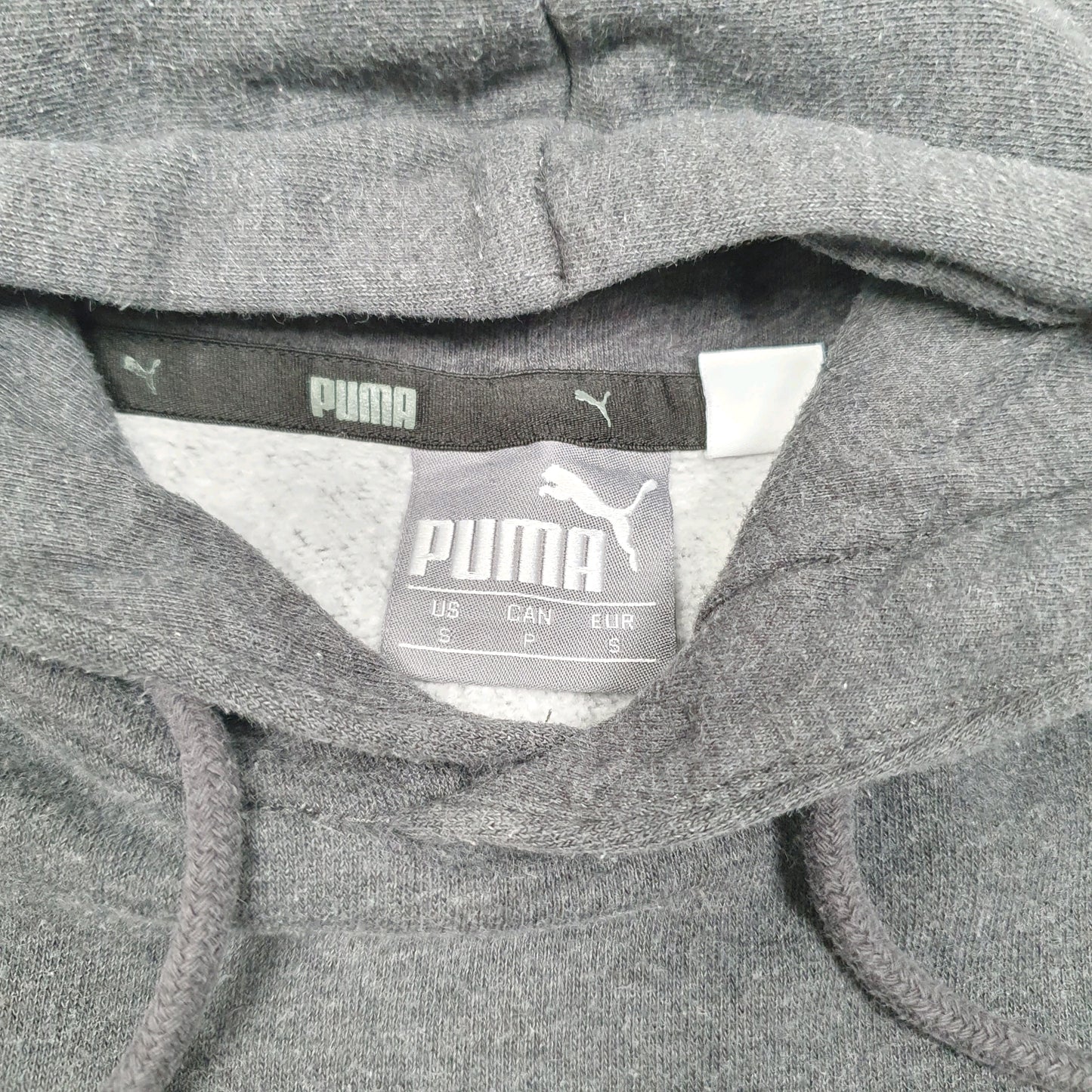 Mens Grey Puma Spellout Hoodie Jumper