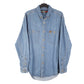 Mens Blue Wrangler Denim Jeans Riggs Workwear Chambray Long Sleeve Shirt