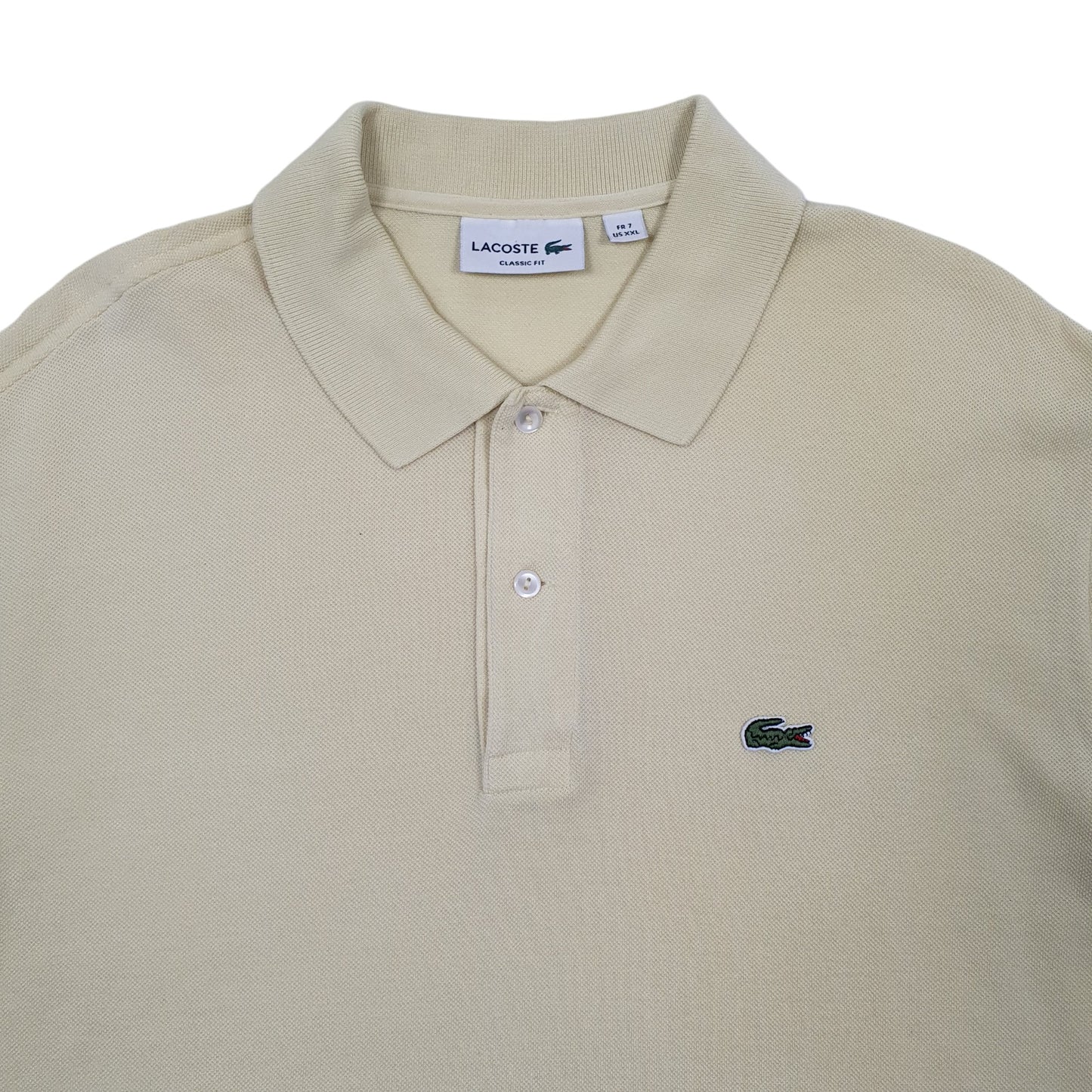 Mens Yellow Lacoste Classic fit Short Sleeve Polo Shirt