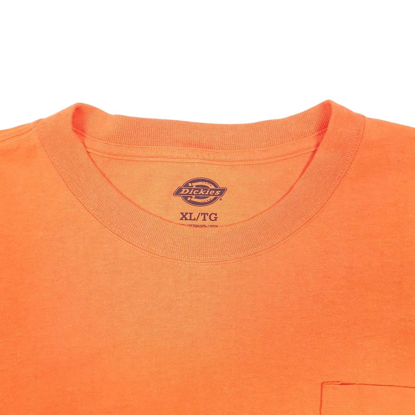 Mens Orange Dickies Pocket Workwear High Vis Long Sleeve T Shirt