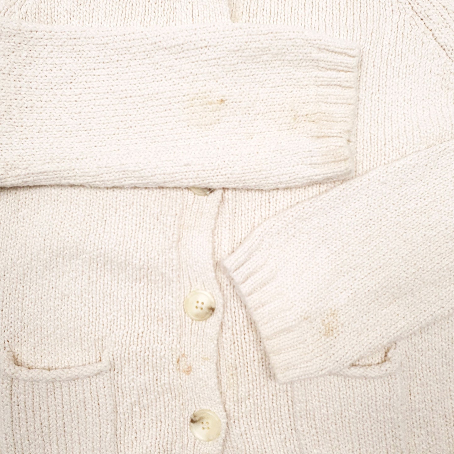 Womens Cream LL Bean Knit Cardigan Jumper