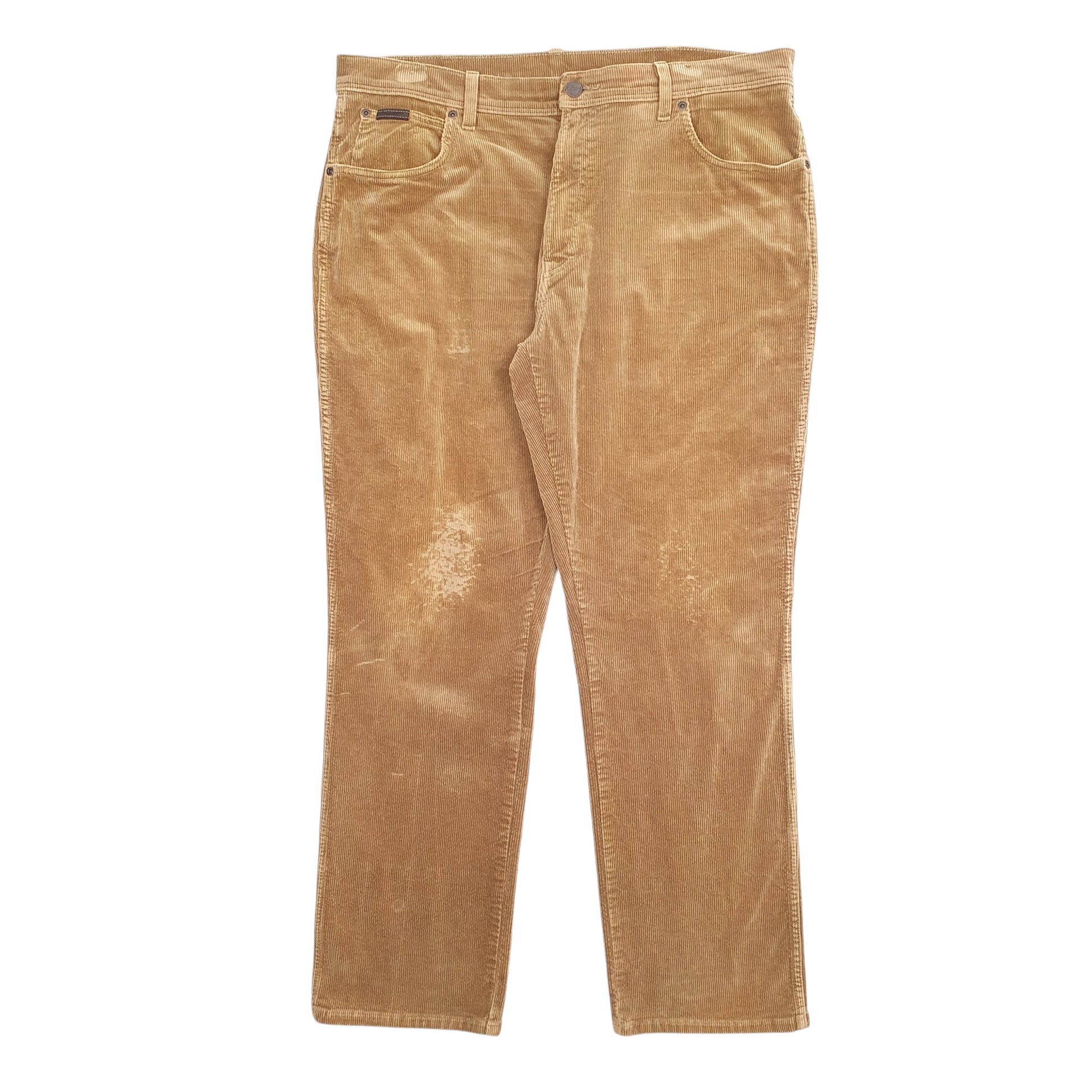 Mens Brown Wrangler Texas Stretch Corduroy Trousers