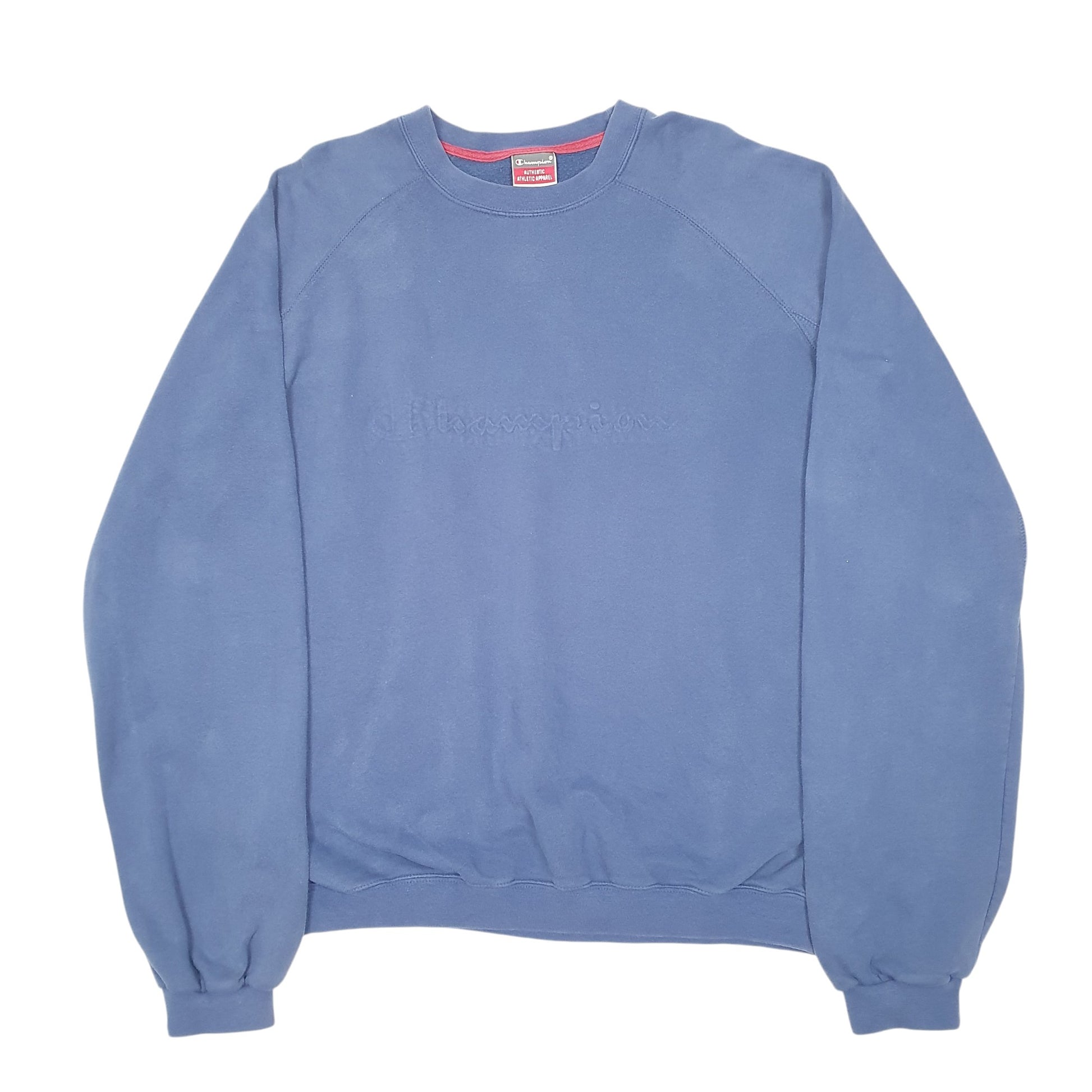 Mens Navy Champion Raglan Script Crewneck Jumper