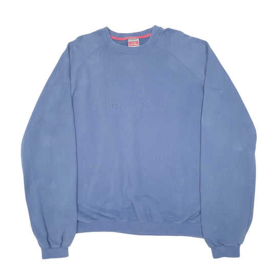 Mens Navy Champion Raglan Script Crewneck Jumper