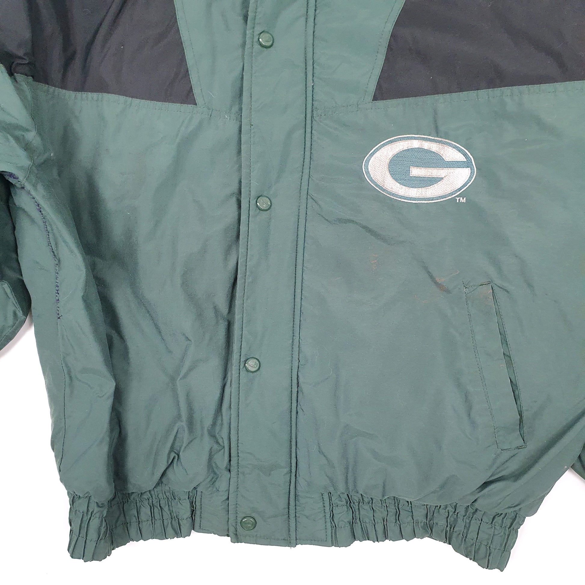 Mens Green NFL Locker Line Green Bay Packers Vintage 1990s  Coat