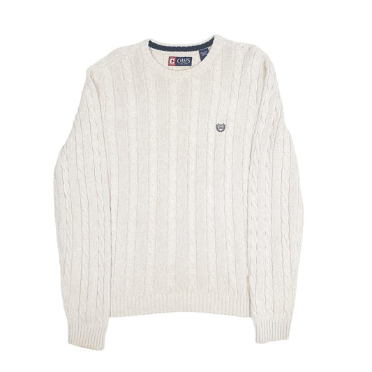 Mens Cream Chaps Cable Knit Crewneck Jumper