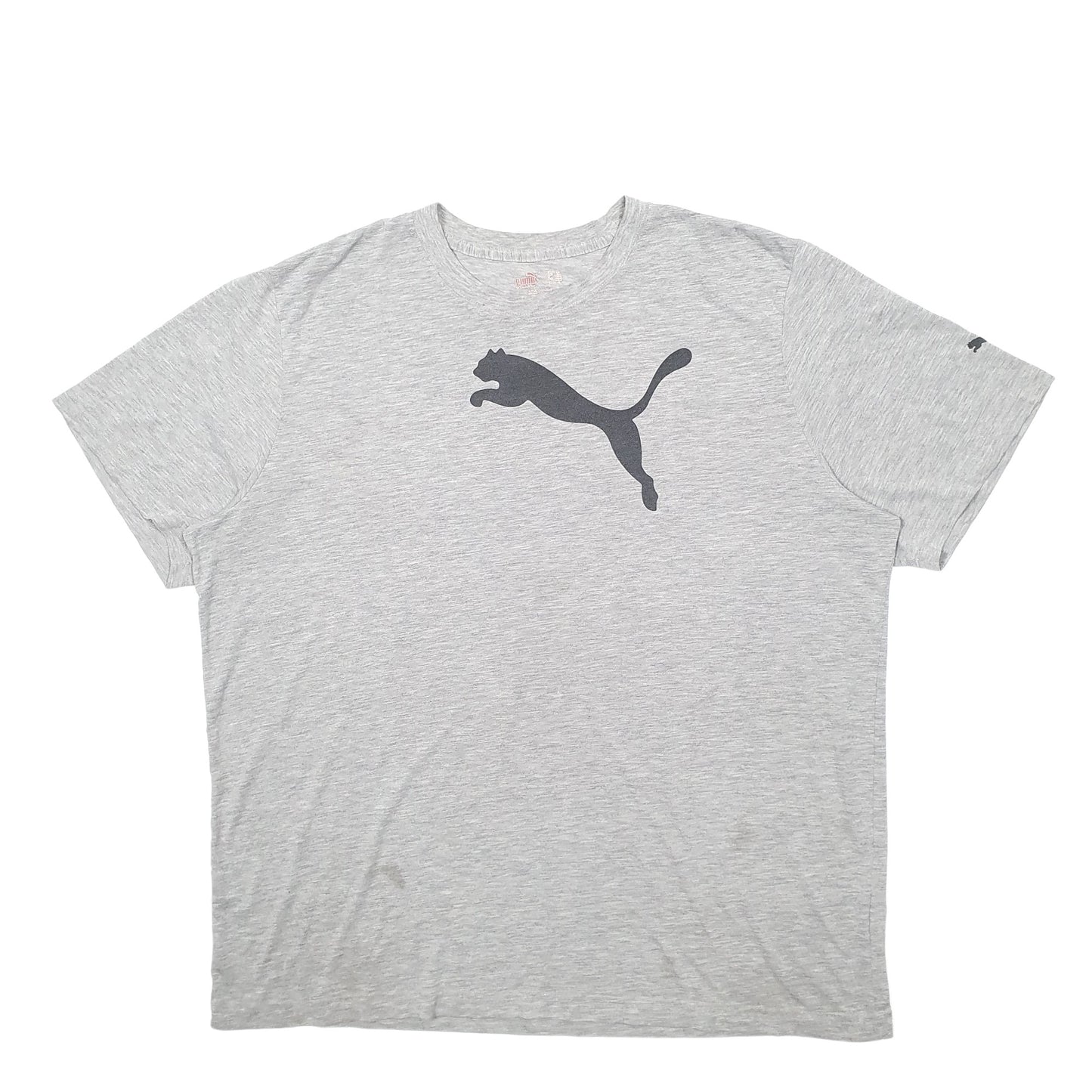 Mens Grey Puma Spellout Short Sleeve T Shirt