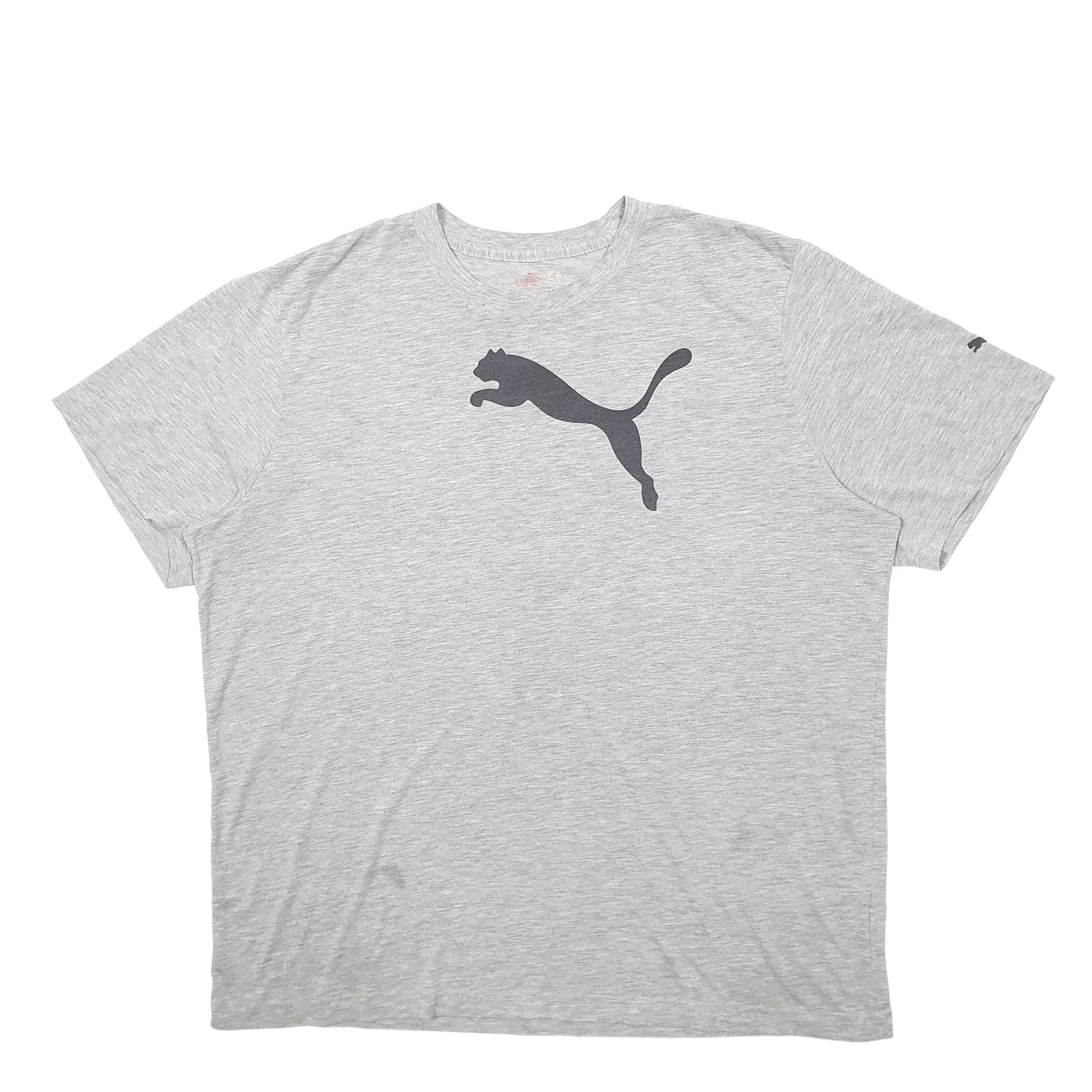 Mens Grey Puma Spellout Short Sleeve T Shirt