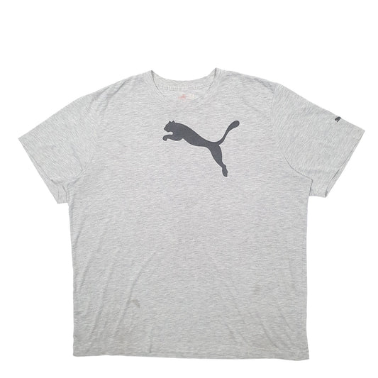 Mens Grey Puma Spellout Short Sleeve T Shirt