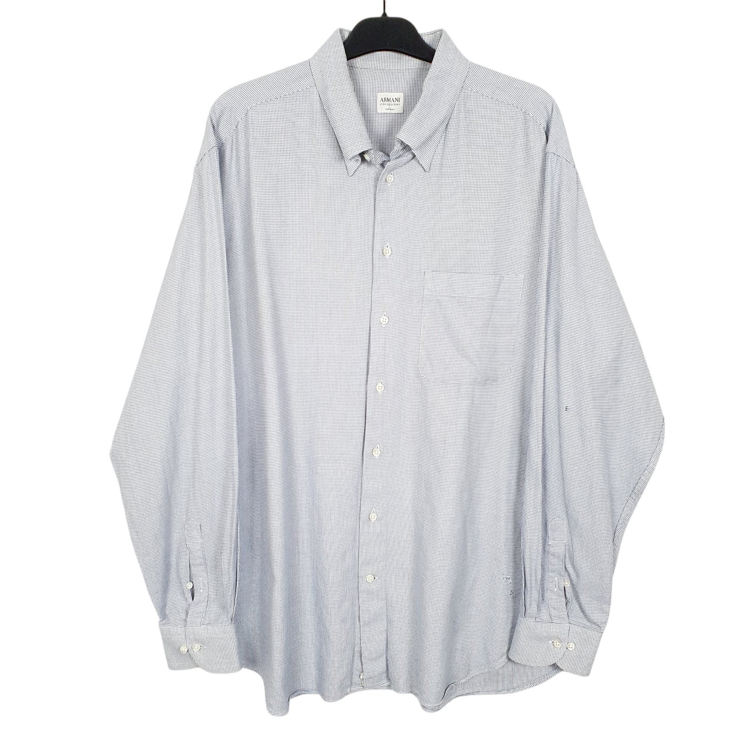 Mens Blue Armani Collezioni Made In Italy Long Sleeve Shirt