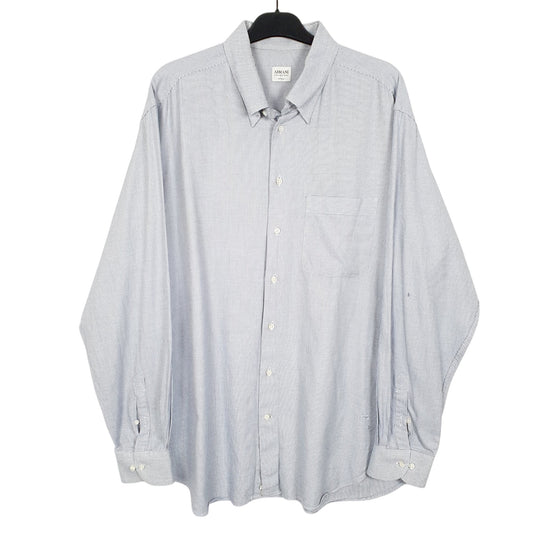 Mens Blue Armani Collezioni Made In Italy Long Sleeve Shirt