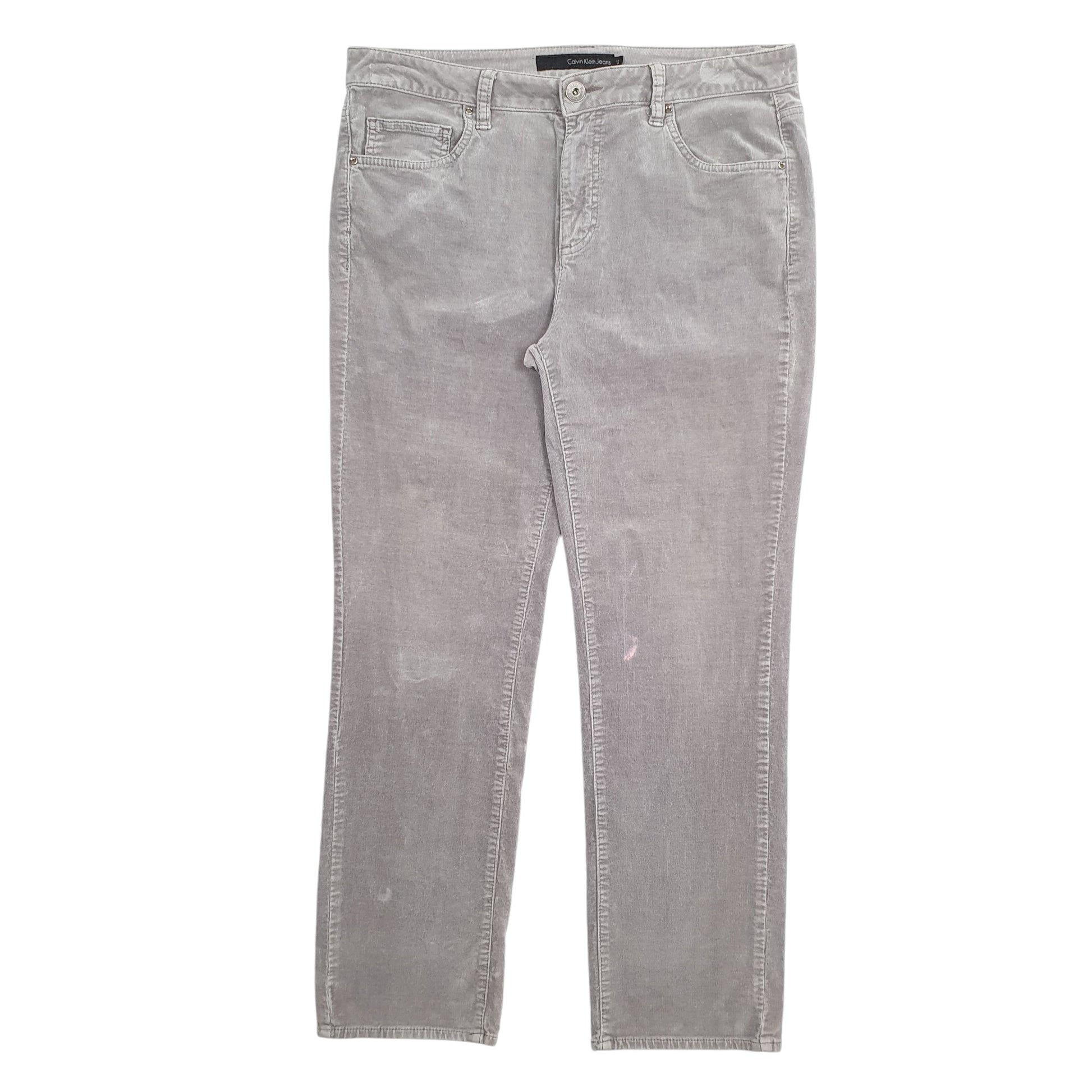 Mens Grey Calvin Klein  Corduroy Trousers