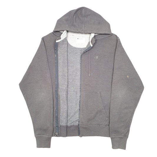 Mens Grey Champion Hoodie Full Zip Jumper