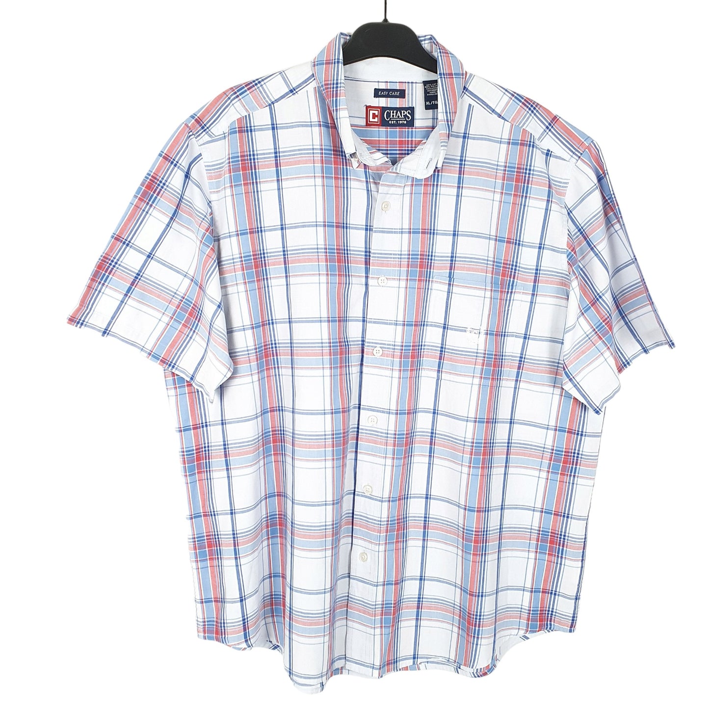 Mens Blue Chaps  Short Sleeve Shirt