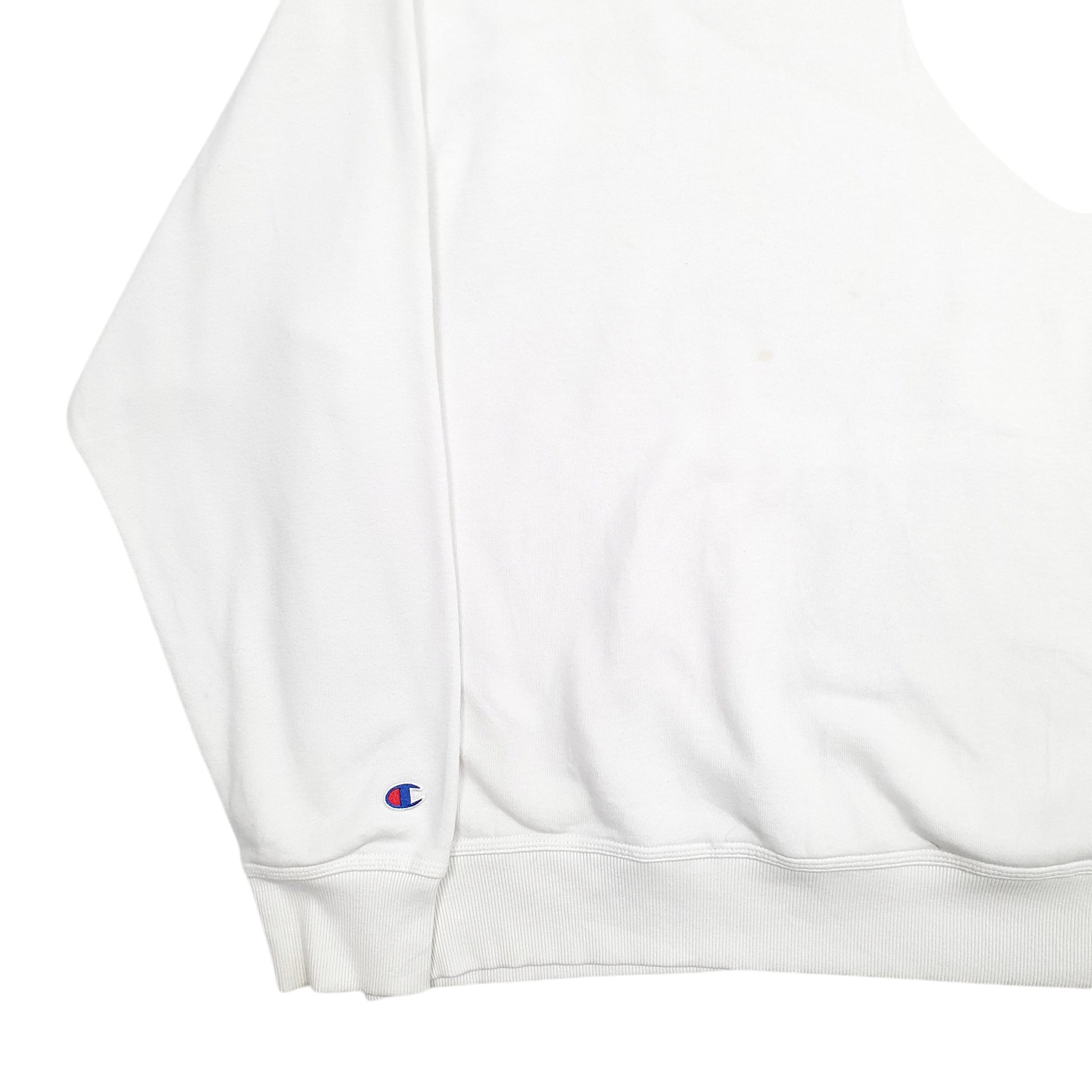 Mens White Champion Spellout Hoodie Jumper