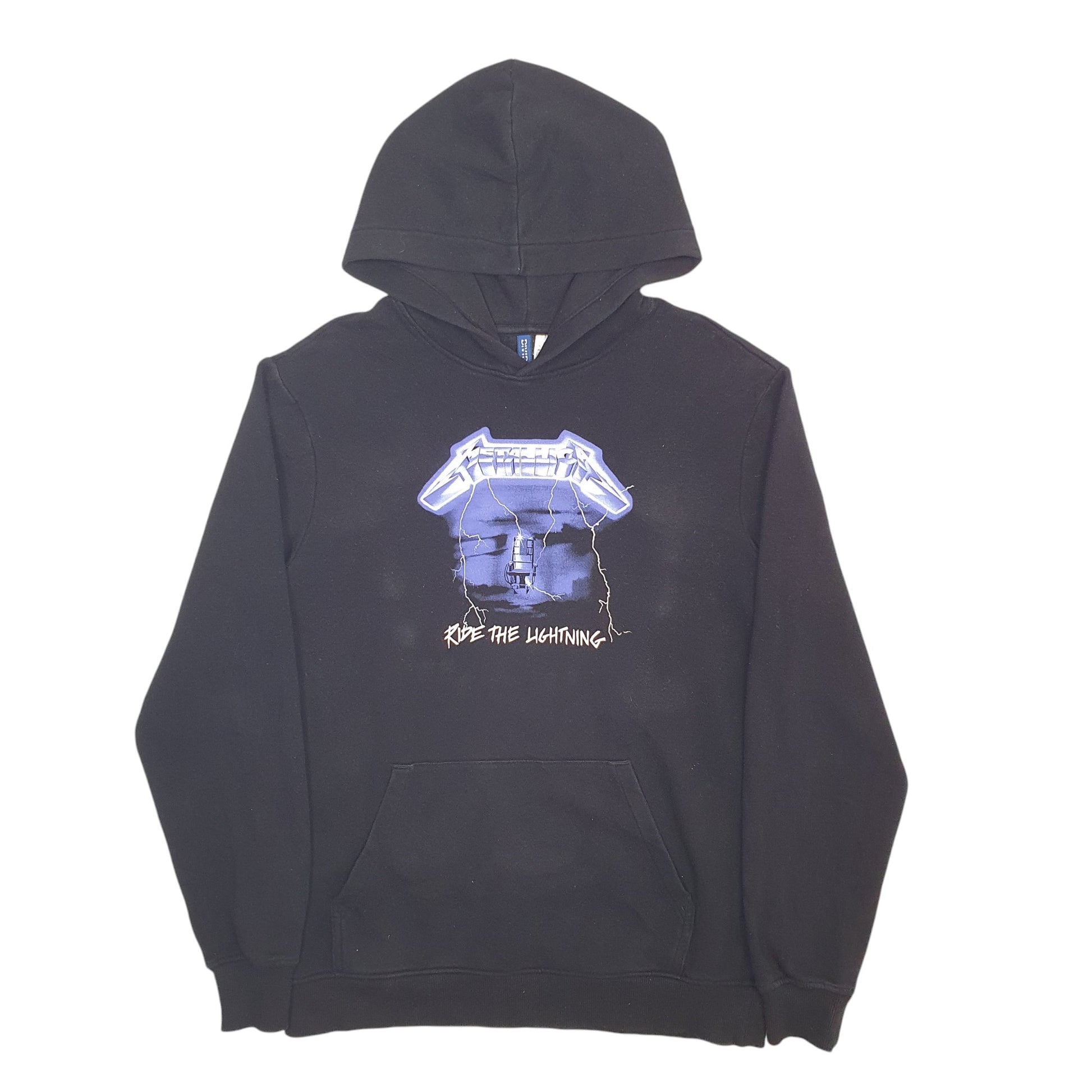 Mens Black H&M Metallica Metal Hoodie Jumper