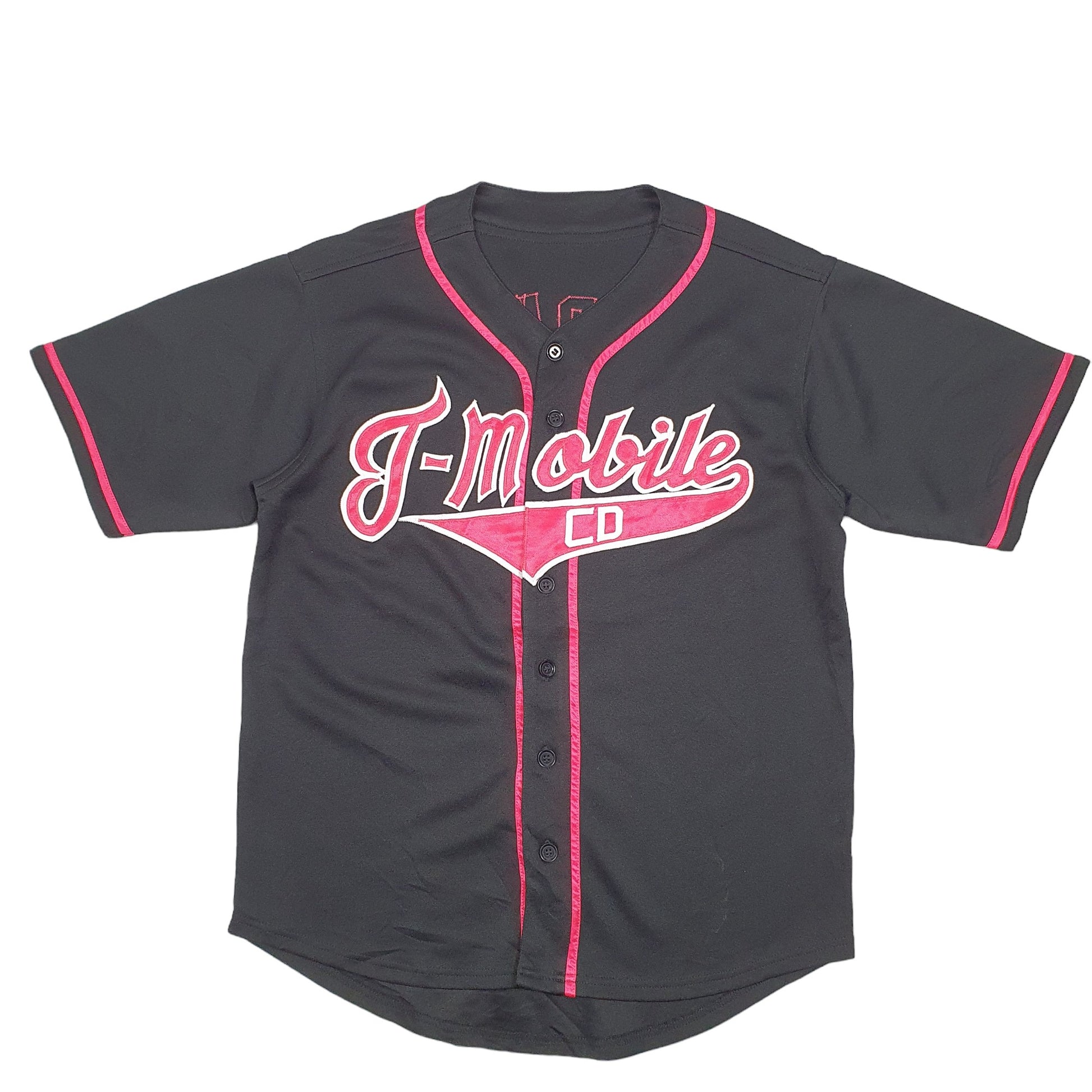 Mens Black Unbranded Baseball Jersey T Mobile Short Sleeve T Shirt