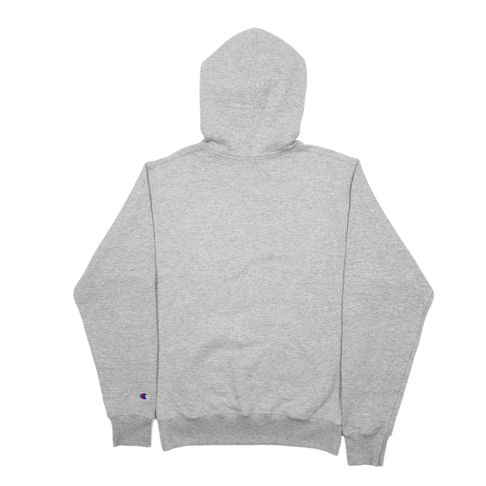 Mens Grey Champion Spellout Hoodie Jumper